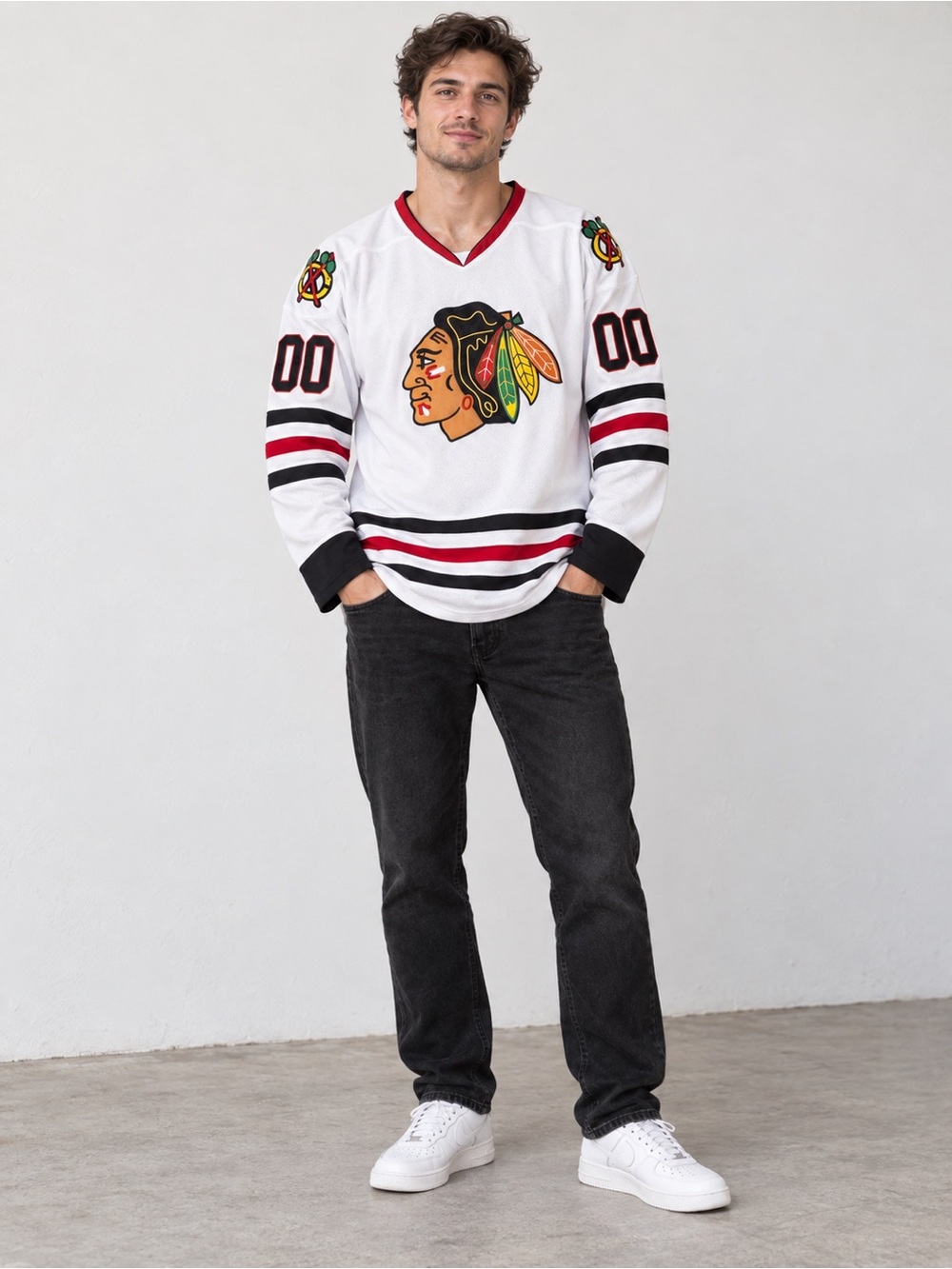 Christmas Vacation Clark Griswold Chicago Blackhawks Jersey Size 2XL